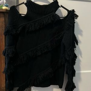 Black fringe sweater